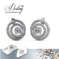 Destiny Jewellery Crystal From Swarovski Spiral Earrings 18k Gold Plating